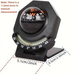 High Precision Navigation Car Mount Compass Ball Car Dashboard Compass 2-In-1