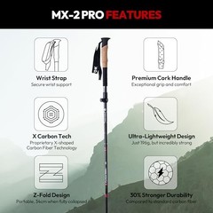 MX-2 PRO | X Carbon Tech Carbon Fiber Trekking Poles