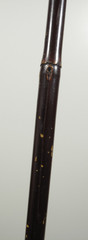 VTG Dark Brown Wood Walking Stick 36 in Long with Black Ribbed Plastic Handle