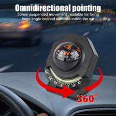 Marine Compass for Boats Glow-in-the-dark Car Compass Ball Dash Mount Adjustable
