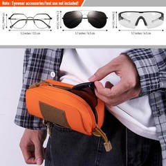bvya Tactical Molle Sunglasses Case Anti-Shock Semi-hard Clamshell Extra Orange