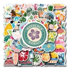 Stickers, 55PCS Funny Tropic Graffiti Pack Waterproof Vinyl Decals for Tropical