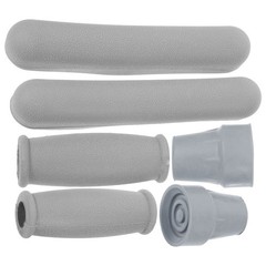1 Set Reusable Anti Slip Crutch Handle Covers Grey Tpr Material Comfortable Grip