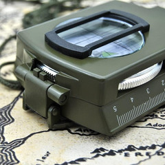 Military Lensatic Sighting Compass Waterproof and Shakeproof with Map Measurer D