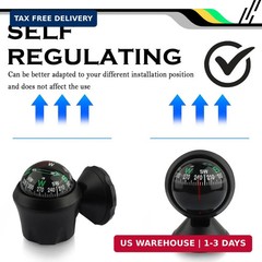 Compass for Car with Bottom Stick Car Compass Ball,Adjustible and Night Vision C