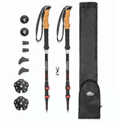 Cascade Mountain Tech Carbon Fiber Trekking Poles Adjustable Locks