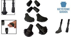 4 Pairs Replacement Rubber Tips for Trekking & Hiking Poles – Durable & Unive…