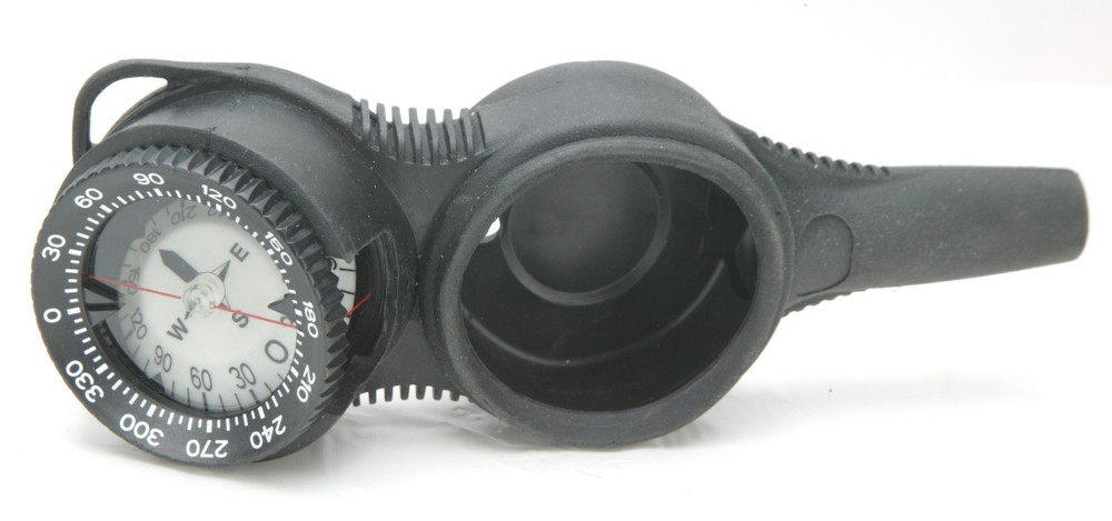 Underwater Compass In Double Rubber Console. NO AIR BUBBLES. Clean. Italy. SEE.