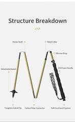 AONIJIE E4220 2PCS Carbon Fiber Trekking Poles Foldable Hiking Running