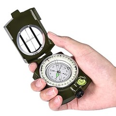 Military Lensatic Sighting Compass Survival with Carrying Bag, Compass for