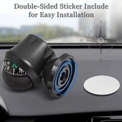 Compass for Car with Bottom Stick Car Compass Ball,Adjustible and Night Vision C