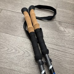 Hiking Trekking Sticks/Cane Pair Black Outdoor Wrist Straps/Cords