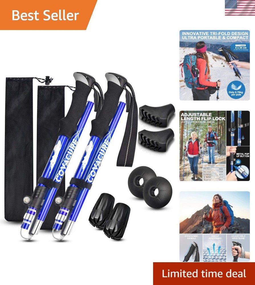 Telescopic Hiking Poles – Adjustable 43″ to 51″ for Outdoor Adventures