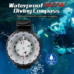 Professional Waterproof 5ATM Dive Wrist Scuba Compass TPU Band Sports Diving