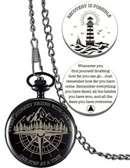 Inspirational Sobriety Gifts for Men – Pocket Compass & Token, Recovery Gift for