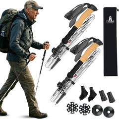 Collapsible Trekking Poles for Hiking – Lightweight Adjustable Aluminum Folding