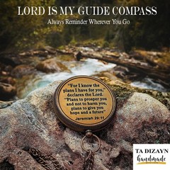 Jeremiah 2911 Solid Brass Engraved Directional Compass Christian Gift