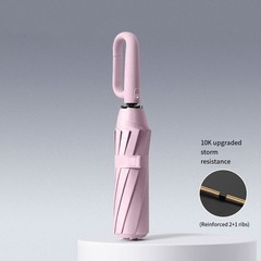 Auto Open Close Umbrella with 10 Reinforced Ribs and Hook for Carrying