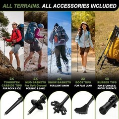 Lightweight Carbon Fiber Hiking Poles – 6.07oz Nordic Trekking Sticks, EVA Grips