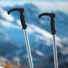 Black Plastic Hiking Stick Handle with Comfortable Grip for Outdoor Trekking Use