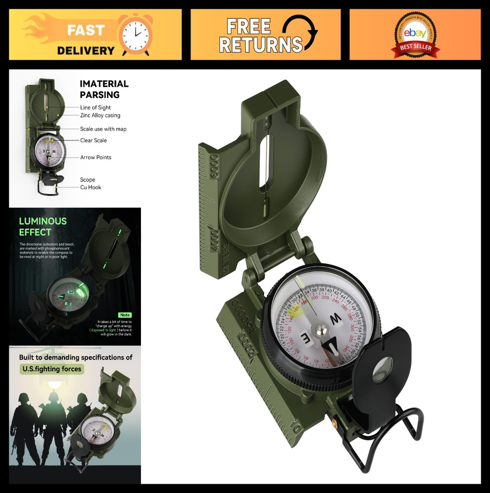 Wilderness Survival Compass for Kids – Magnetic Navigation Gear Set for Hiking,