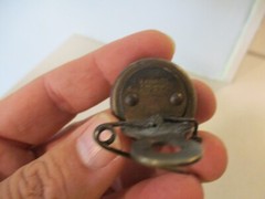 ANTIQUE 1930’s Marbles Gladstone Mich. brass original compass lapel pin compass