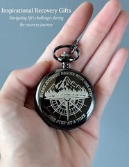 Inspirational Sobriety Gifts for Men – Pocket Compass & Token, Recovery Gift for