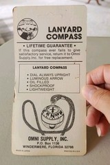 3 Vintage OMNI Supply LANYARD COMPASS Model No. 702 New Old Stock
