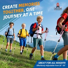 Lightweight Collapsible Kids Hiking Poles – Retractable Kids Hiking Stick,