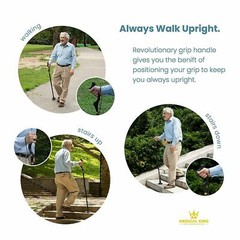 Adjustable Height Walking Stick Aluminum Alloy Foldable Straight Posture Cane