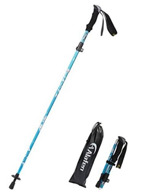 A ALAFEN Lightweight Collapsible Trekking 1 PC(1 Pole) Light Blue 95 -110CM