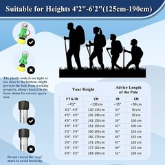 2PCS Bastones Plegables Senderismo Bloqueo Rápid Ajustable De Antichoque NEW US.