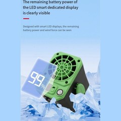 Cooling Fan Device 3 Speed Fan Camping Outdoors 2400mAh Battery Capacity