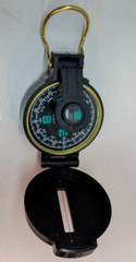 Vintage Precise Pathfinder Engineer Lensatic Compass Taiwan 2 Inch Black