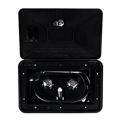 RV Exterior Shower Box Kit with Lock for Outside, Outdoor Non-Metallic RV Black
