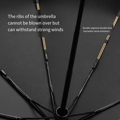 Auto Open Close Umbrella with 10 Reinforced Ribs and Hook for Carrying