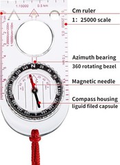 6 Pieces Orienteering Compass Bulk Scout Compass with Declination Magnifier R…