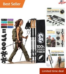 Moisture-wicking Cork Grip Trekking Poles – Adjustable Length for All Hikers