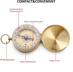 2 PCS Camping Survival Metal Compass for Hiking Hunting Outdoor…