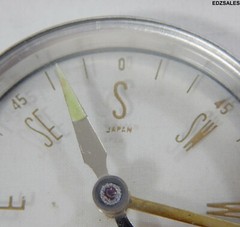 Vintage Clear Glass Handheld Hiking Camping Mapping Compass Made in Japan