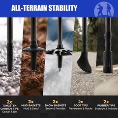 2X Telescopic Walking Trekking Poles Nordic Hiking Sticks Adjustable Alpenstock