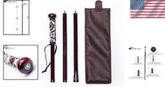 3pc Detachable Hardwood Hiking Stick with Compass – 48