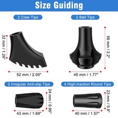 Replacement Rubber Tips for Trekking Poles & Walking Sticks – Anti-Slip Protecto