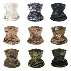 9 Pack Neck Gaiter Sun Protection Face Masks Breathable One Size, Camouflage