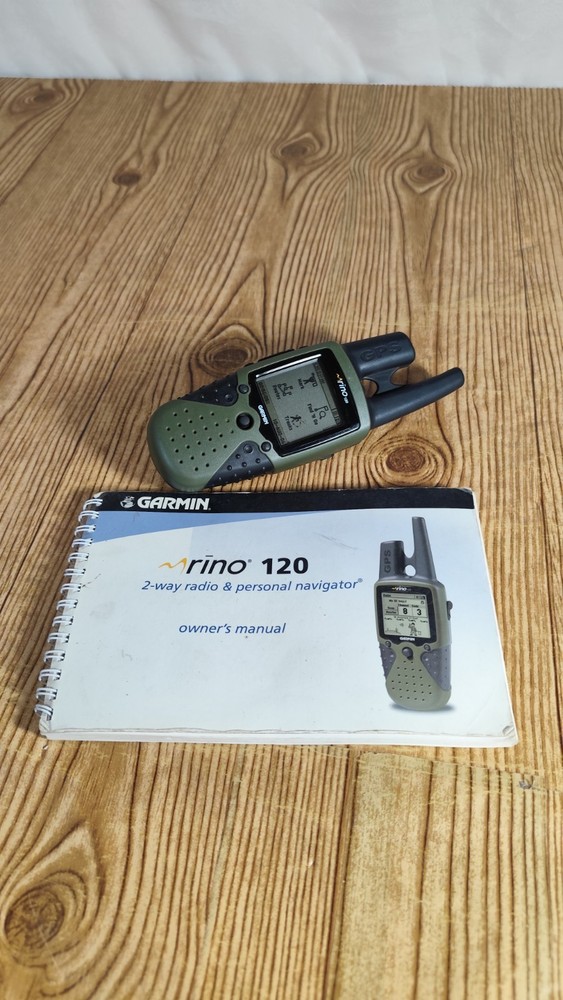 Garmin Rino 120 Handheld Hiking GPS Navigator, 2-Way Radio W/ Manual Tested READ