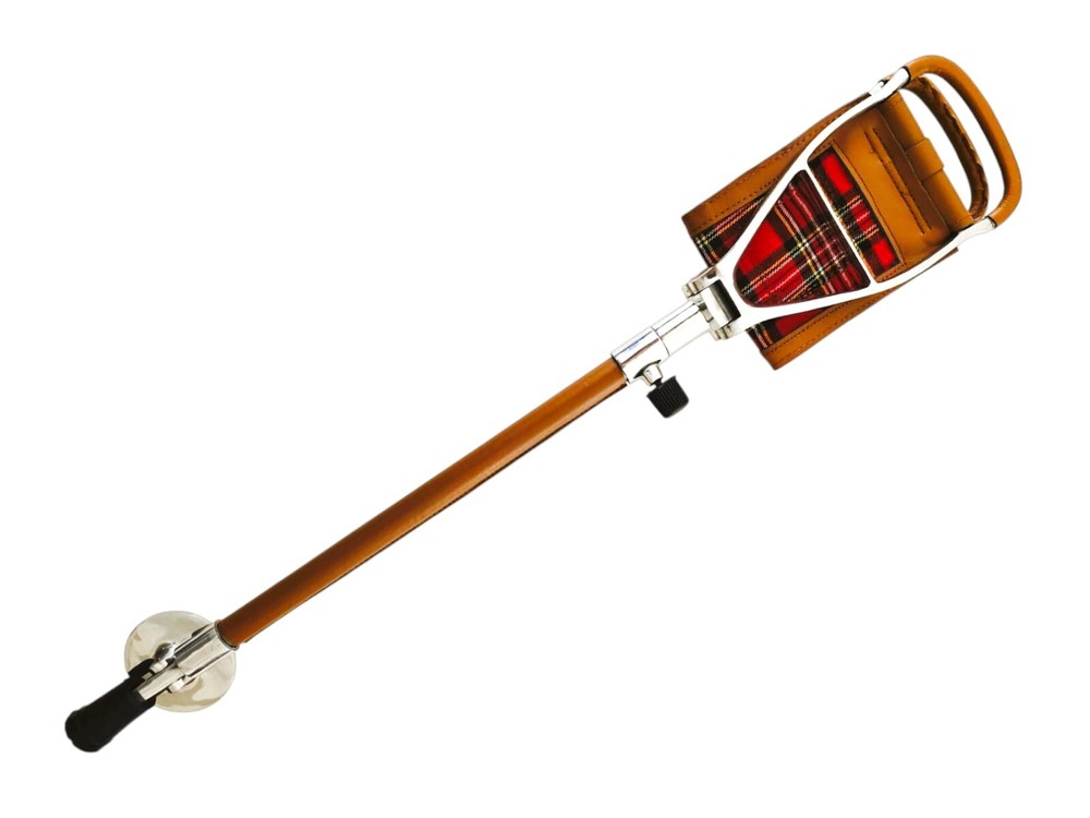 Hunting Stick outdoor Walking Stick with Leather Seat Chair Camping Fish Stool