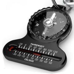 Silva Pocket Compass With Carabiner Thermometer And Cardinal Directions Black