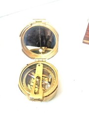 Brass Brunton Compass with wood box nautical magnetic compasses gift maritime