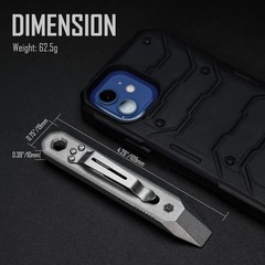 KeyUnity KR00 EDC Pocket Pry Bar Bit Bar Titanium Multitool with Pocket Clip