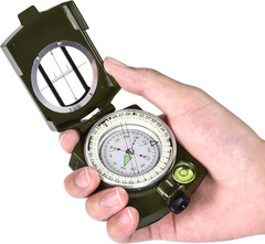 Military Lensatic Sighting Compass Survival with Carrying Bag, Compass for Hikin